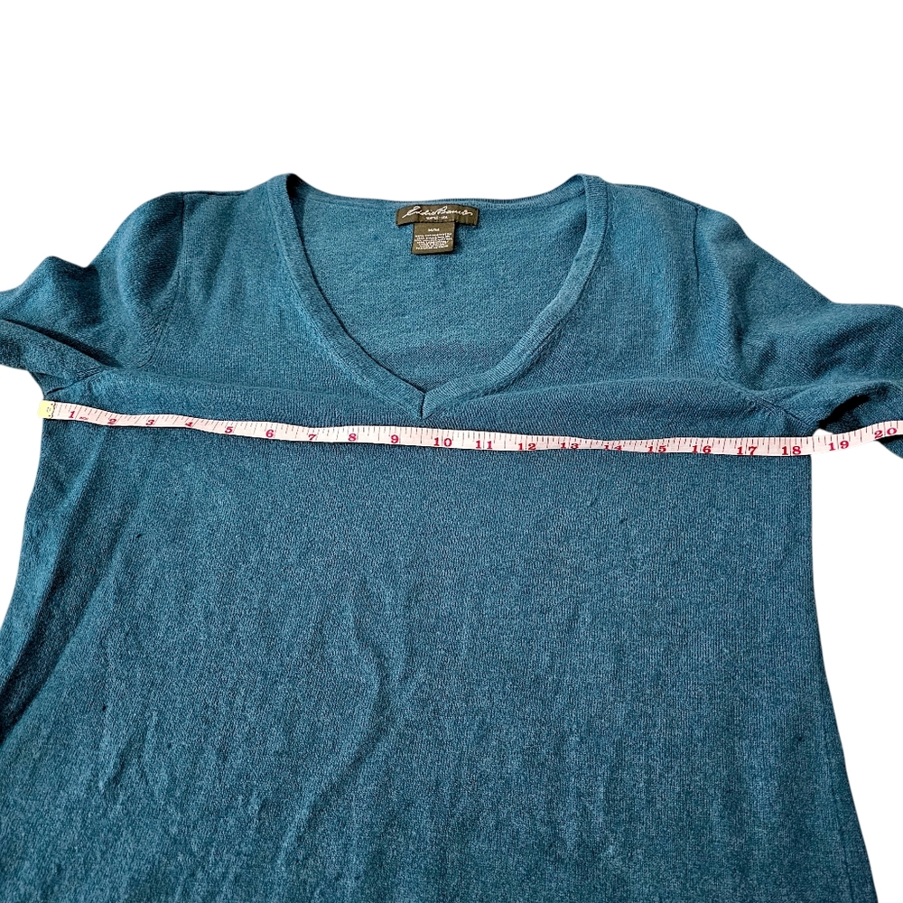 Eddie Bauer Teal V-Neck Sweater - Size M - Picture 8 of 9